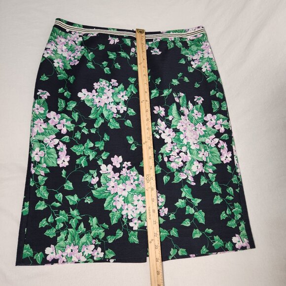 TALBOTS The Oprah Magazine Feminine Romantic Preppy Blue Floral Skirt Size 12. - Picture 15 of 16